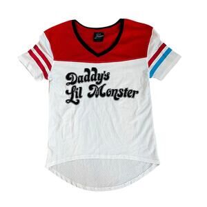 Suicide Squad Daddy's Little Monster Jersey Style T-Shirt, S